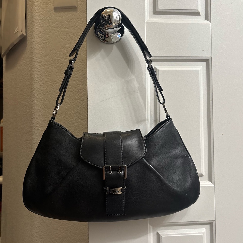 Christian Dior Black Leather Shoulder Bag